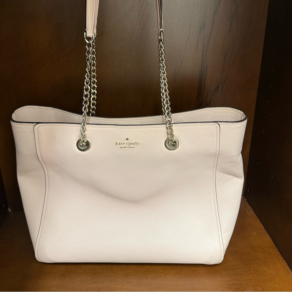 Kate Spade Cream Leather Tote Bag